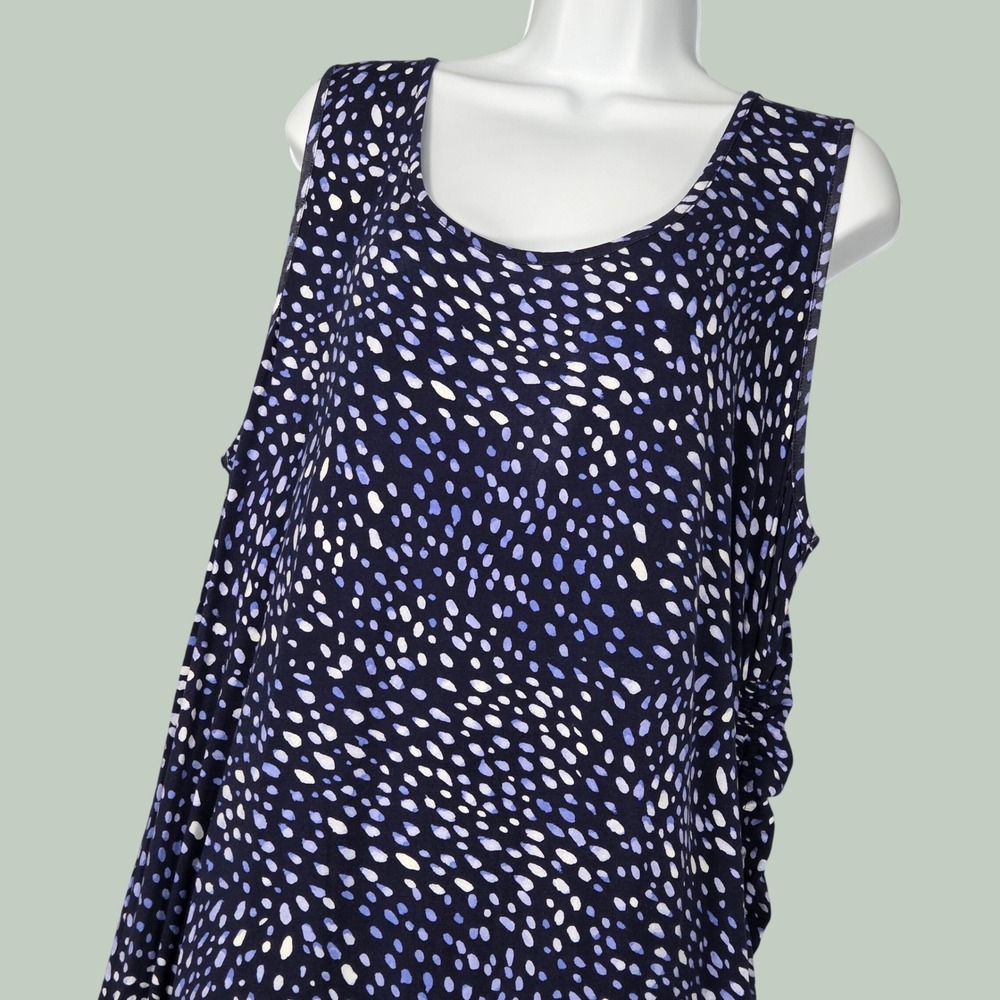 Torrid Womens 3 Super Soft Knit Maxi Dress Dot Ruched Asymmetrical Sleeveless